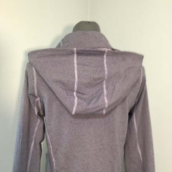 Lululemon Stride Jacket Brushed Lilac Heathered Coal Wee Stripe/Lilac Size 8 - Picture 5 of 13